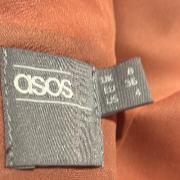 ASOS Pink, Dark Mauve, White & Grey Striped Ruffle Dress - Picture 13 of 16